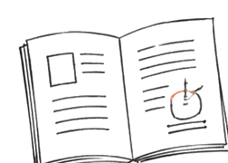 Open book with notes